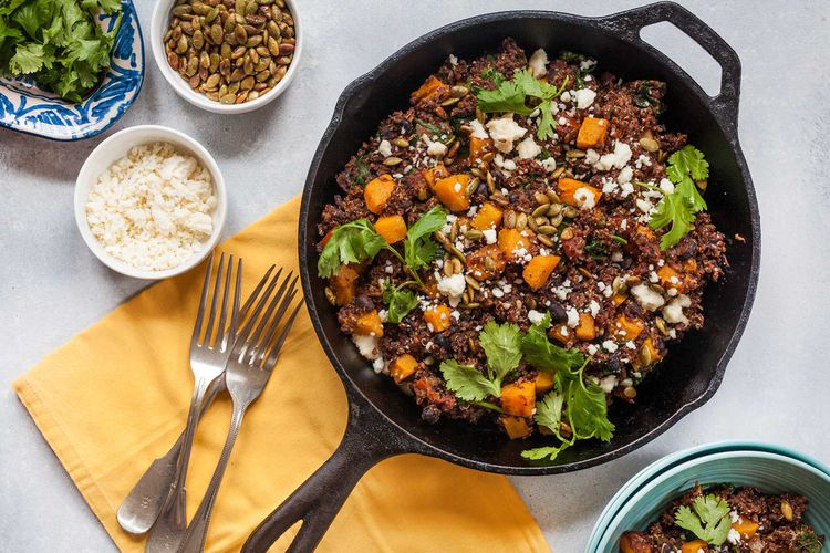 Butternut Squash and Black Bean Skillet Dinner