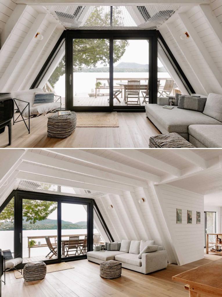 Advantages of Living or Vacationing in an A-Frame, illustrating direct connection to nature