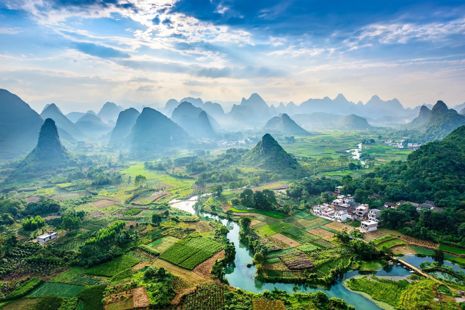 Guilin, China's magical mountain peaks. Photo Courtesy of aphotostory/Getty via Architectural Digest